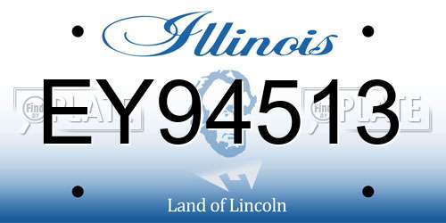 EY94513 Illinois License Plate