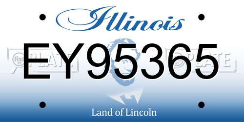 EY95365 Illinois License Plate