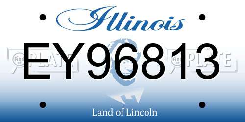 EY96813 Illinois License Plate