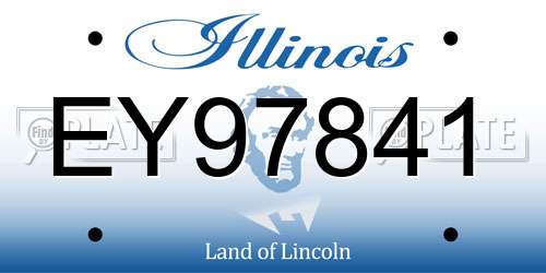 EY97841 Illinois License Plate