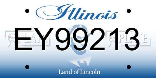 EY99213 Illinois License Plate