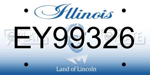 EY99326 Illinois License Plate