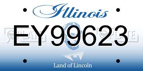 EY99623 Illinois License Plate