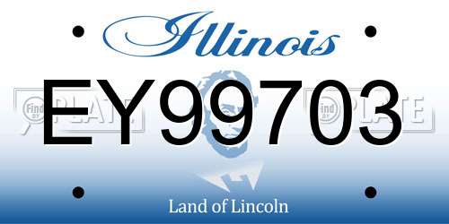 EY99703 Illinois License Plate