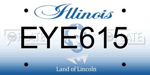 EYE615 Illinois License Plate