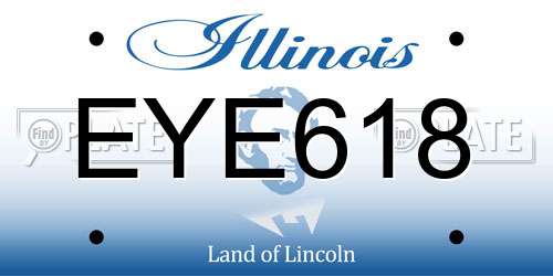 EYE618 Illinois License Plate