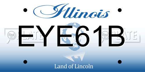 EYE61B Illinois License Plate