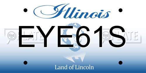 EYE61S Illinois License Plate