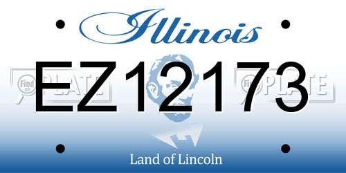 EZ12173 Illinois License Plate