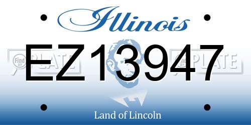 EZ13947 Illinois License Plate