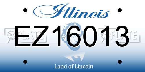 EZ16013 Illinois License Plate