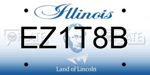 EZ1T8B Illinois License Plate