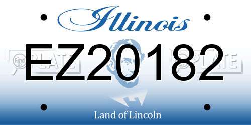 EZ20182 Illinois License Plate