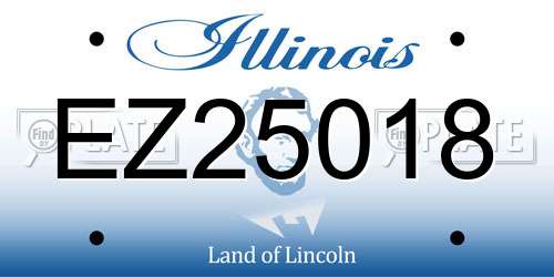 EZ25018 Illinois License Plate