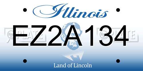 EZ2A134 Illinois License Plate