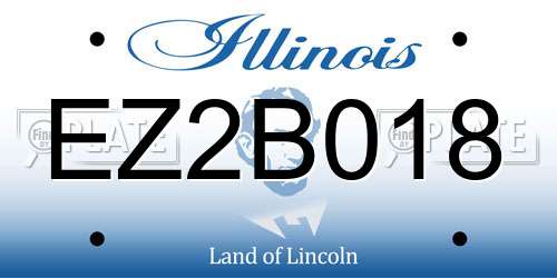 EZ2B018 Illinois License Plate