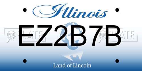 EZ2B7B Illinois License Plate