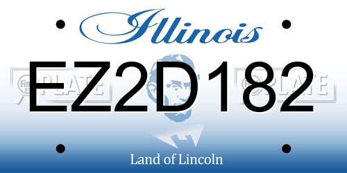 EZ2D182 Illinois License Plate