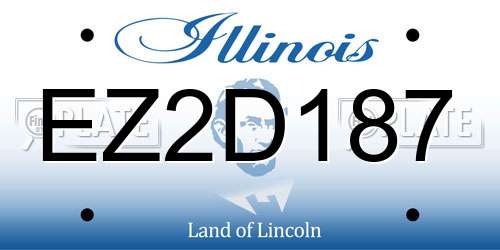 EZ2D187 Illinois License Plate