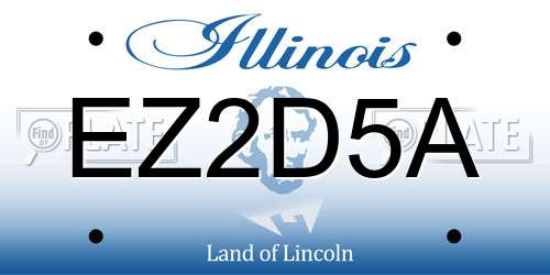 EZ2D5A Illinois License Plate