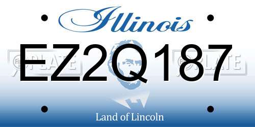 EZ2Q187 Illinois License Plate