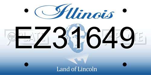 EZ31649 Illinois License Plate