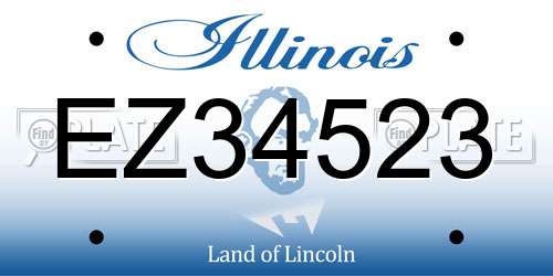 EZ34523 Illinois License Plate