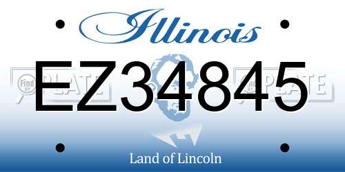 EZ34845 Illinois License Plate