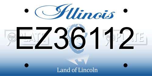 EZ36112 Illinois License Plate