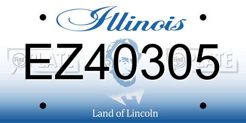 EZ40305 Illinois License Plate