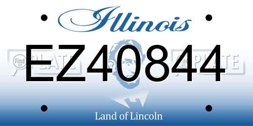 EZ40844 Illinois License Plate