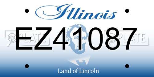 EZ41087 Illinois License Plate