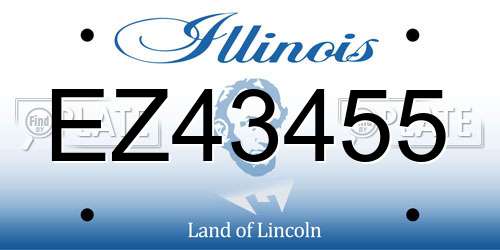 EZ43455 Illinois License Plate