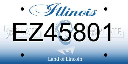 EZ45801 Illinois License Plate