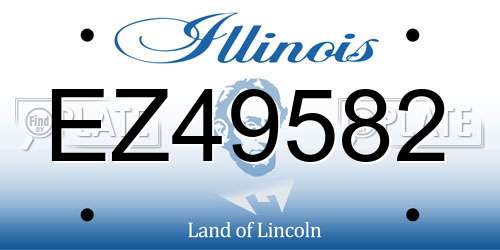 EZ49582 Illinois License Plate