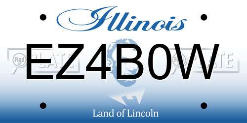 EZ4B0W Illinois License Plate
