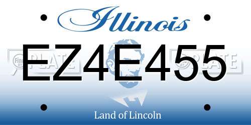 EZ4E455 Illinois License Plate