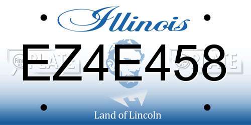 EZ4E458 Illinois License Plate