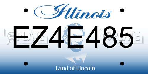 EZ4E485 Illinois License Plate