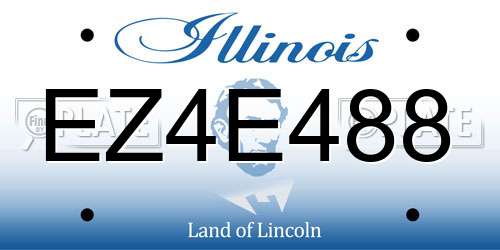 EZ4E488 Illinois License Plate