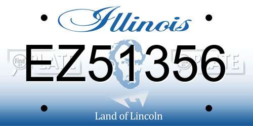 EZ51356 Illinois License Plate