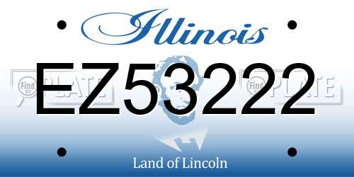 EZ53222 Illinois License Plate