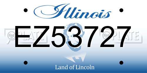 EZ53727 Illinois License Plate