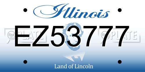 EZ53777 Illinois License Plate