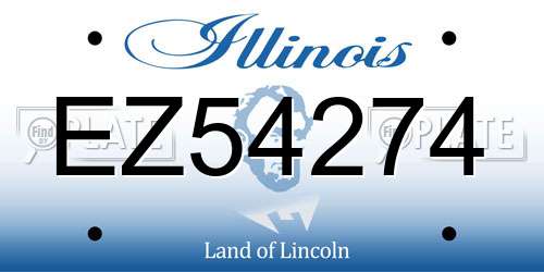 EZ54274 Illinois License Plate