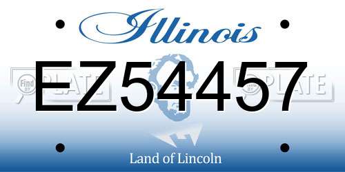 EZ54457 Illinois License Plate