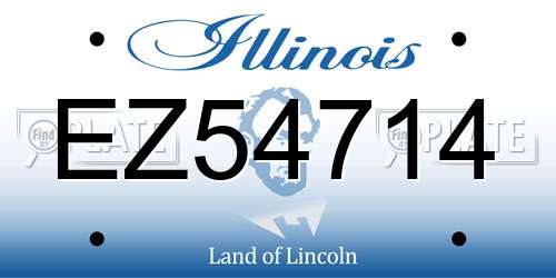 EZ54714 Illinois License Plate