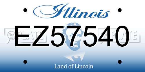 EZ57540 Illinois License Plate