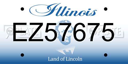 EZ57675 Illinois License Plate