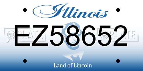 EZ58652 Illinois License Plate